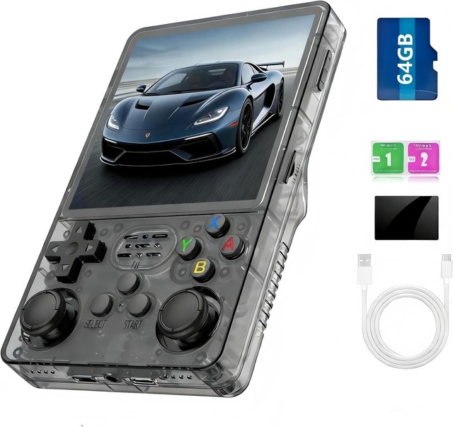 Newly R36Plus Handheld Retro Gaming Console, 4.0" IPS Screen 15000+ Games