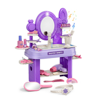 Jeu de Maquillage et de Beauté pour Filles 2-en-1 : Table de Coiffure avec Miroir et Accessoires Multiples – Vente en Gros