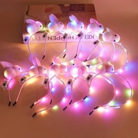 Vente flash Bandeaux de Pâques Bandeaux de lapin Bandeaux lumineux LED pour Halloween Noël Fête Concert Accessoires pour cheveux