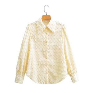 Camicette Autunnali da Donna Nuova Moda con Motivo a <span class=keywords><strong>Barba</strong></span> di Gatto Vintage Maniche Lunghe con Bottoni Camicie Femminili Top - Product Image 2