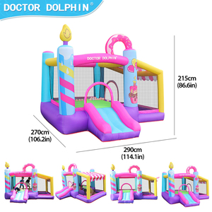 Château gonflable personnalisé de haute qualité Doctor Dolphin avec toboggans pour usage domestique, château de saut pour enfants - Product Image 5