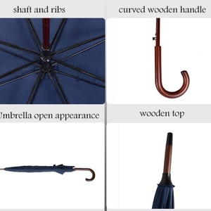 Paraguas Recto Azul Marino Extra Largo, 105 cm de Diámetro, Gran Cobertura, Ideal para Personas Altas y Uso Familiar - Product Image 5