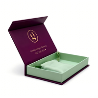 Boîte cadeau magnétique violette personnalisée avec logo estampé à chaud, impression numérique, emballage avec pochette en soie