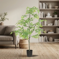 Plantes artificielles en soie de Ginkgo durables à faible entretien, très réalistes, pour l'automne, Halloween, la Saint-Valentin et le Nouvel An