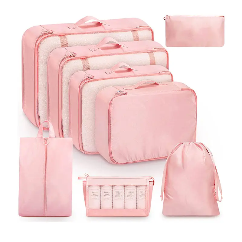 Large compression 8 set shoe bag toiletry bags luggage storage organizer travel luggage packing cubes