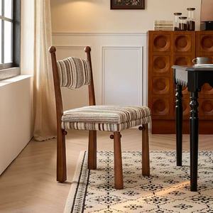 Chaise de salle à manger Prince de style chinois <span class=keywords><strong>Jacquard</strong></span> en tissu de bois massif de frêne de salon de restaurant rétro <span class=keywords><strong>français</strong></span> - Product Image 1