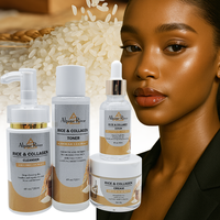 Ensemble de Soins du Visage Coréens Biologiques Hydratants et Éclaircissants au Riz pour Femmes, Produits Cosmétiques de Marque Distributeur