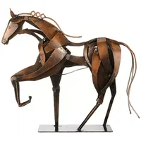 डेस्कटॉप कार्यालय सजावट धातु हार्स प्रतिमा हस्तनिर्मित उपहार 100% हाथ से पेंट देहाती धातु हार्स मूर्तिकला