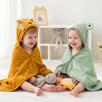 Couverture d'emmaillotage à capuche pour bébé 100 % coton à motif dessin animé, enveloppe d'emmaillotage pour nouveau-né, cape de bain pour bébé