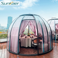 Carpa de cúpula de burbujas giratoria inflable de alta carga de nieve de aluminio superior a buen precio, casa de tienda de cúpula de burbujas de policarbonato