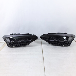 Fari LED Neri con Angel Eyes Gialli per <span class=keywords><strong>BMW</strong></span> Serie 4 M4 420i 430i 440i G22 G82 2021 2022 2023, <span class=keywords><strong>Accessori</strong></span> <span class=keywords><strong>Originali</strong></span> G22 - Product Image 1