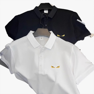 Polo Homme Luxe Minimaliste Haut de Gamme Tendance Marque Personnalisable Motif Strass Col Revers Manches Courtes T-shirt Sous-vêtement - Product Image 3