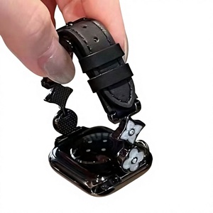 Bracelet de montre en denim brodé de trèfles à quatre feuilles en alliage, compatible avec <span class=keywords><strong>Apple</strong></span> <span class=keywords><strong>Watch</strong></span> S1 à S11 - Product Image 4