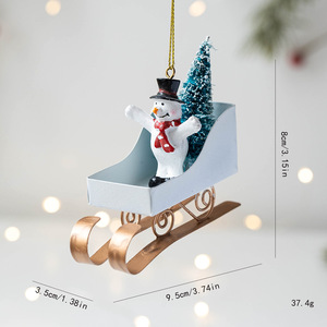 Adornos Colgantes Pequeños Personalizados de Hierro Ecológicos Hechos a Mano con Figuras de Papá Noel, Muñecos de Nieve y Renos - Product Image 5