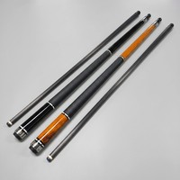 Tongkat Biliar Serat Karbon 58 Inci 12.5mm Ujung Kulit Babi Multi-layer 1/2 Split 3/8x8 Sambungan Baja Tahan Karat Pembungkus Kulit 147cm