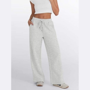 Pantalones Deportivos Anchos de Cintura Alta para Mujer, Pantalones Holgados Informales con Cordón, Pantalones Deportivos Acampanados con Bolsillos para Mujer - Product Image 2