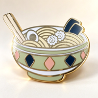 Épinglette en émail dur de collection haut de gamme, design artistique adorable bol de nouilles, en alliage, personnalisée