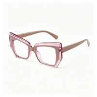 Lunettes anti-lumière bleue SM876 Cat-Eye pour femmes et hommes, monture optique en PC, lunettes à angles vifs, verres en résine transparente
