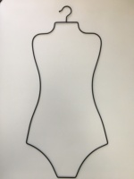 Bikini en fil de métal doré en forme de corps, maillot de bain, présentoir de corps, cintre en métal à vendre