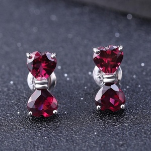 Naturel <span class=keywords><strong>Grenat</strong></span> Rhodolite Pierres Précieuses Arc Bijoux 925 Boucles D'oreilles En Argent Sterling Pour Les Femmes De Mariage - Product Image 4
