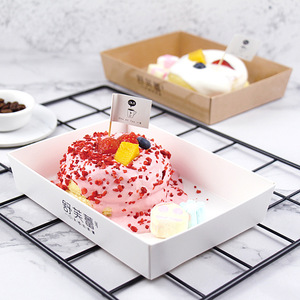 Boîte à salade biodégradable à emporter avec couvercle en plastique et papier kraft pour récipients à gâteaux gaufrés et laminés mats pour <span class=keywords><strong>sushis</strong></span> - Product Image 3