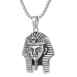 Collar yunnique con colgante de esfinge del faraón egipcio para hombre, cadena de acero de 60cm, joyería de moda de Color acero - Product Image 5
