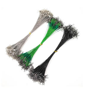 สายลวดเหล็ก Ztc030 พร้อมห่วงเกี่ยวแบบหมุนได้ สีเขียว ขนาด 10 ซม. 15 ซม. 20 ซม. 25 ซม. 30 ซม. อุปกรณ์ตกปลาทะเล สายสำรอง - Product Image 1