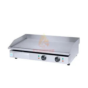 Máquina de plancha de placa superior plana de fábrica de China, Parrilla de placa plana de acero inoxidable para equipos de cocina