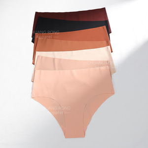 Culottes sans couture pour femmes, taille mi-haute, couleur unie, ultra-fines, en tricot de spandex et nylon, style basique - Product Image 2