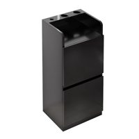 Chariot de rangement double face en acier inoxydable pour salon de coiffure, finition brossée anti-traces de doigts pour styliste