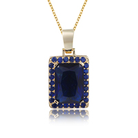Bijoux en plaqué or 18K, en laiton, émeraude, rubis, bleu, noir, CZ, pendentifs en cristal avec chaîne de collier
