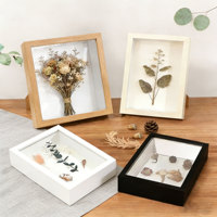 Marco de Fotos Rectangular 3D con Caja de Sombra, Tablero Artificial, Hecho a Mano, para Colgar en la Pared, con Espécimen de Mariposa