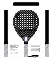 Vente flash - Raquette de paddle-tennis en fibre de carbone Toray de qualité supérieure, noyau en EVA souple, taille de face 260*38MM, filet en polyester, logo et couleur personnalisables