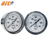 0-600mmhg Low Pressure Gauge Back Mount Capsule Pressure Gauge for Air Water Gas Pressure Test