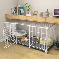 Cage pour chat de style villa, extra-large, espace libre, cage ouverte d'intérieur, maison pour chat à trois niveaux, petit nid pour chat, cage pour animaux de compagnie d'intérieur
