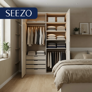 <span class=keywords><strong>Armadio</strong></span> a Colonna con Cassetti Inferiori, Pannello Antigraffio, Design Minimalista <span class=keywords><strong>per</strong></span> Suite Alberghiere - Product Image 2