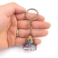 Pendentif et porte-clés en pierre naturelle concassée HZ, améthyste, pour sac de yoga, artisanat en cristal, porte-clés fait main, enroulé de fil