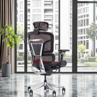 Chaise de bureau ergonomique pivotante en maille moderne pour visiteurs et cadres, avec dossier haut, soutien lombaire 3D, accoudoirs réglables, garantie 3 ans