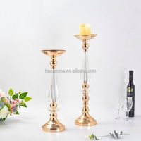Support de Bougie en Métal Doré Personnalisé avec Tige en Acrylique Transparent pour Centre de Table, Idéal pour Mariages, Événements et Décoration Intérieure (Vente en Gros)