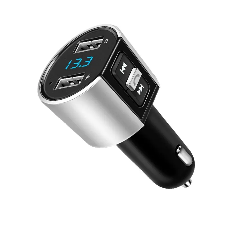 Adaptor MP3 Player Mobil, Pengisi Daya 12/24 V FM Modulator 3.4A Dual USB Charger Radio untuk Ponsel