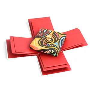Design personalizzato Logo Luxury Valentine Flower Explosion Box confezione regalo scatola regalo a sorpresa fai da te farfalla volante