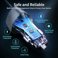 Chargeur de voiture OEM 51W avec câble spiralé de 1,8 m, double port, type C, chargeur de voiture QC3.0, chargeur USB pour voiture