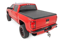 Cubierta de lona enrollable retráctil de cuero suave e impermeable con bloqueo manual para camionetas Ford F150 y GMC Sierra 1500 4x4