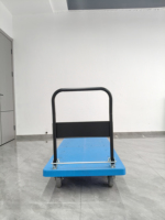 Carretilla de Plataforma Plegable Industrial con Asa, Gran Capacidad de Carga, Carro de Plástico para Logística de Almacén