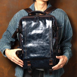 <span class=keywords><strong>Zaino</strong></span> in <span class=keywords><strong>Pelle</strong></span> <span class=keywords><strong>Artigianale</strong></span> Stile Europeo e Americano, per Viaggi e Affari, in <span class=keywords><strong>Pelle</strong></span> Laminata e Tela, Stile Vintage - Product Image 2