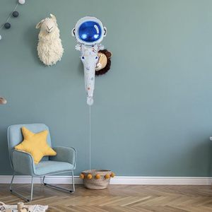 ลูกโป่งฟอยล์รูปนักบินอวกาศแบบถือได้จำนวนมาก, ลูกโป่งเมทัลลิกธีมอวกาศสำหรับเด็ก ตกแต่งงานวันเกิดธีมอวกาศ - Product Image 6