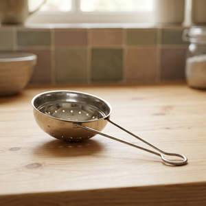 Passoire en acier inoxydable avec long manche, outil de cuisine en métal durable - Product Image 2