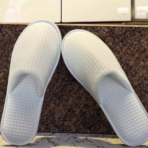Wholesale High Quality Anti-Slip Spa Waffle Slippers Comfortable Unisex Hotel Bathroom Slippers Lightweight Disposable Feature