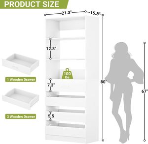 Unité de rangement modulaire moderne à 4 tiroirs pratiques, <span class=keywords><strong>petit</strong></span> support de garde-robe en bois pour l'organisation du placard de la chambre à coucher - Product Image 2
