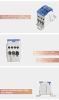 Bloque de Terminales de Distribución de Contacto de Cobre con Certificación CE, Conector de Entrada Múltiple y Salida Única, 80A 690V IP20 Linkwell LK80A 1 Pin